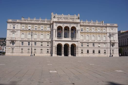 Government Palace of Triest on the main square, Italy 2020