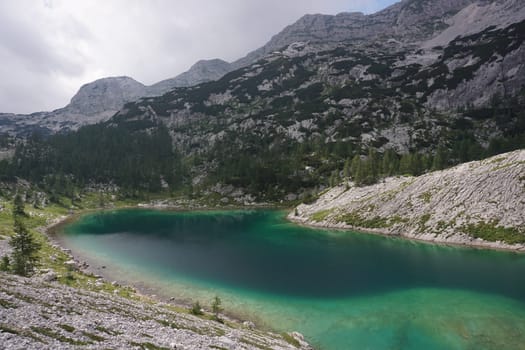 Great Lake with turquoise water on the Seven Lakes Valley Hike, Slovenia 2020