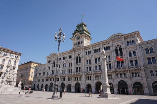 Old town hall of Triest on it's main square, Italy 2020