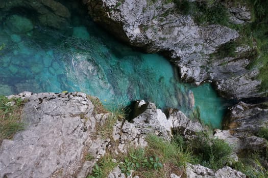Natural pool of the Soca River, Slovenia 2020