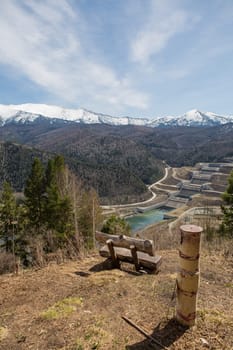 View of the reserve spillway at the Sayano Shushenskaya HPP.