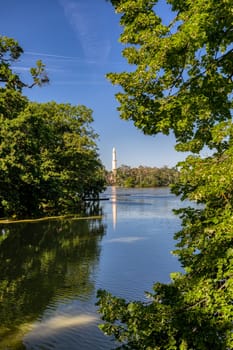 Minaret in Valtice Lednice area, In lednice castle park, Czech Republic