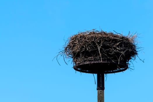 A man-made stork nest platform - Choczewo, Pomerania, Poland