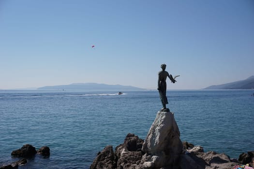 Satue of the Maiden with the Seagull in Opatija, Croatia 2020