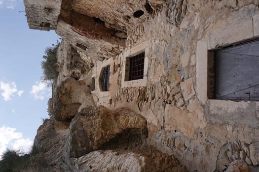 Close up on a hermitage cave in the surroundings of Split, Croatia 2020