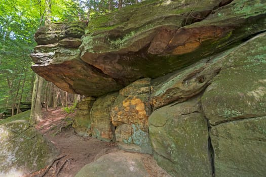Sandstone Overhang Hiding in the Forest in Cuyahoga Valley National Park in Ohio