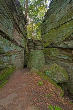 Box Canyon in a Quiet Forest in Cuyahoga Valley National Park in Ohio