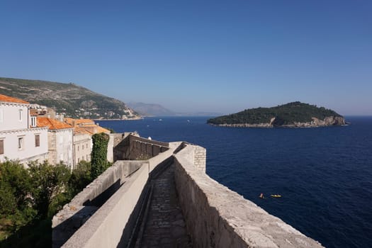 Strolling on Dubrovnik's ancient city walls - between the sea and the old town, Croatia 2020