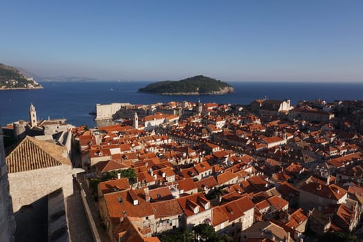 View from Dubrovnik's city walls onto the old town, Croatia 2020