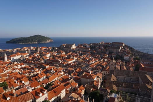 View from Dubrovnik's city walls onto the old town, Croatia 2020
