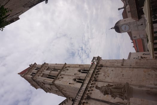 Tower of Trogir's impressive St. Lawrence Cathedral, Croatia 2020