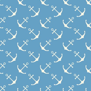 Nautical seamless pattern with ship anchors. Vector illustration