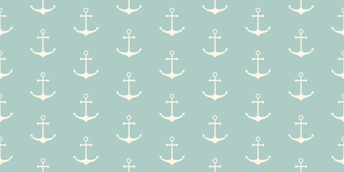 Nautical seamless pattern with ship anchors. Vector illustration
