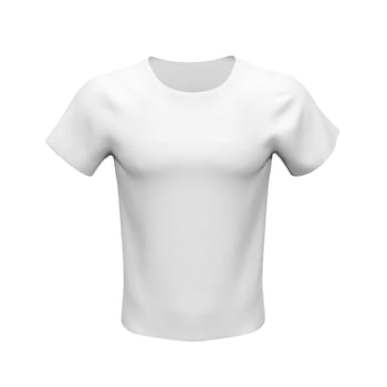 Blank mockup of white basic unisex t-shirt, front view, isolated on white background. Vector illustration