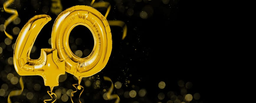 Golden balloons with copy space - Number 40