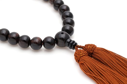 Buddhist rosary called Juzu. Buddhist tool used for praying at funeral