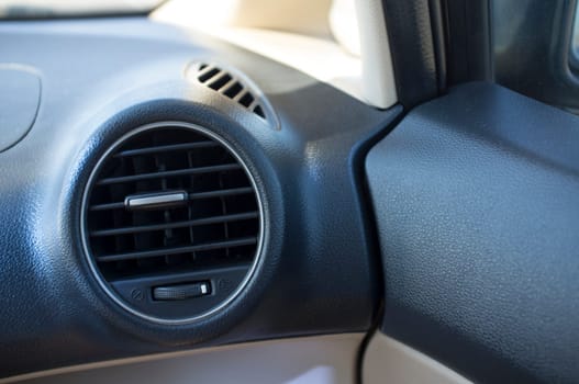 Car air vents grille. Closeup