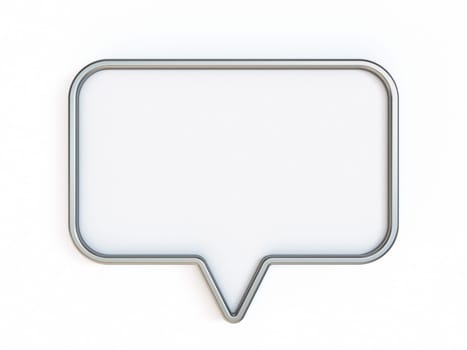 Blank rectangle signboard pin 3D rendering illustration isolated on white background