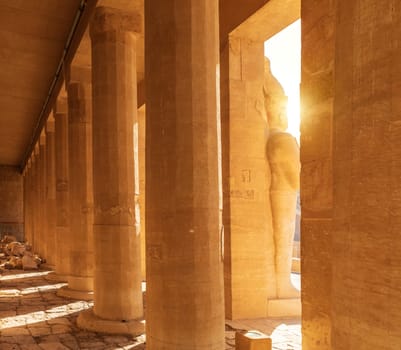 The Mortuary Temple of Hatshepsut, columns of the upper terrace, Egypt.
