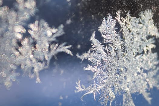 An abstract background with selective focus on ice crystals.