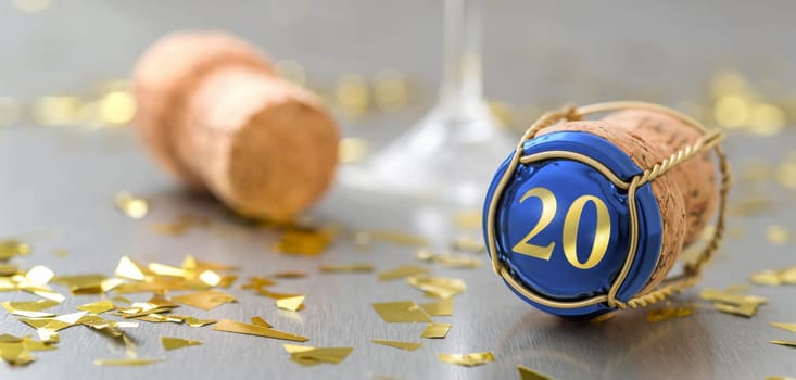 Champagne cap with the Number 20