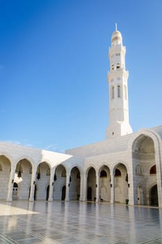 Inner court and minaret of the  Mosque Muhammad al-Amin in Muscat, Oman