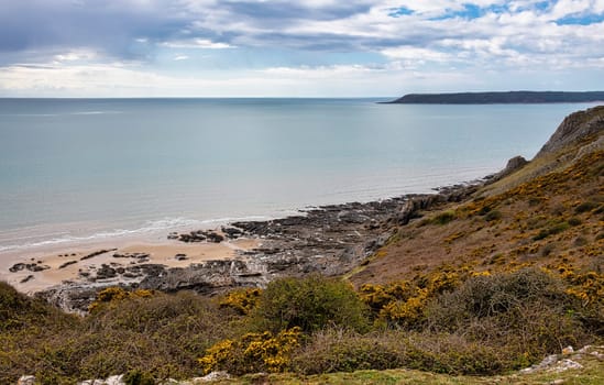 Three Cliffs Bay on the south coast of the Gower Peninsula - Swansea, Wales, United Kingdom