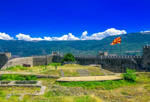 The  fortress of Tsar Samuel on the hill top in Ohrid, Macedonia.