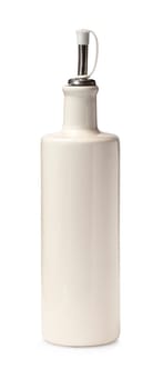 The Vintage ceramic olive bottle, isolated on white background