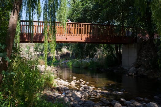 Ambroz River recreation area of Abadia. Senior tourism in Extremadura, Spain