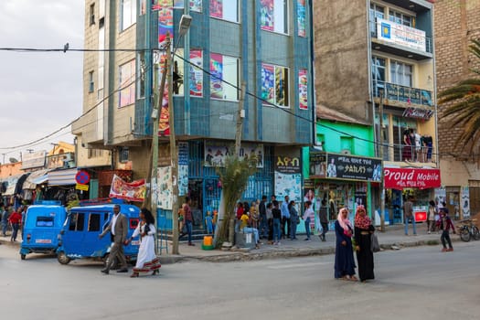 Mekelle, ETHIOPIA, APRIL 29th. 2019, Ordinary Ethiopians on the street of Mekelle, the capital city of Tigray National Regional state.. April 29th. 2019, Mekelle, Etiopia
