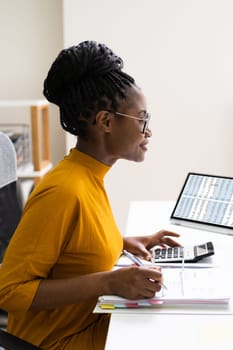 African Professional Chartered Accountant Woman Doing Tax