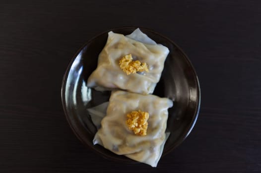Chinese Steamed Rice Noodle Rolls whit bamboo shoot