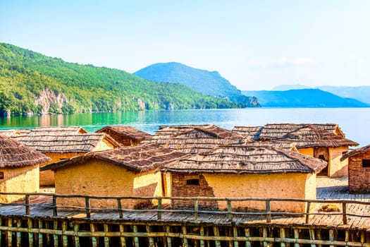 The Old Ancient Village Reconstruction on Lake Ohrid in Macedonia