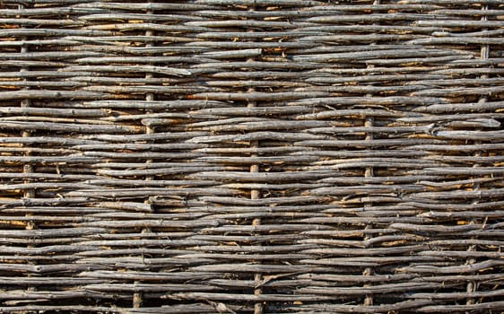 he old wicker fence texture. Close up