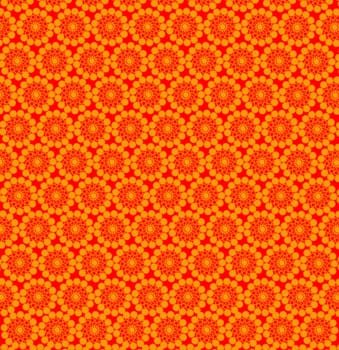 wallpapers with many round abstract yellow patterns on the red background