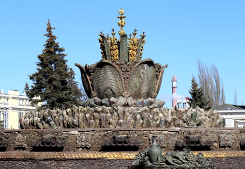 Fountain Stone Flower in Moscow at ENEA photographed close up