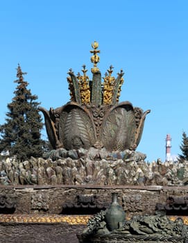 Fountain Stone Flower in Moscow at ENEA photographed close up