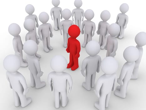 Different colored person amongst a crowd of others