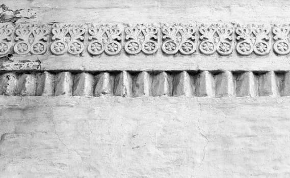 White ancient walls of the monastery is photographed close up