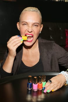 Natascha Ochsenknecht presents her new nail polish collection "Catherine"" in Hamburg,17.04.2015"