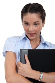 Woman holding an appointment book