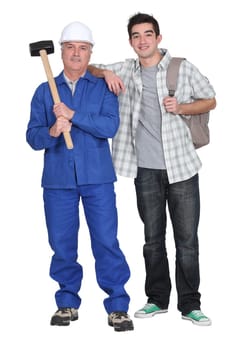 Mason and young man