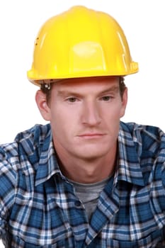 Depressed construction worker