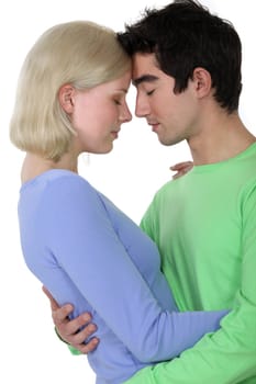 Couple stood face to face