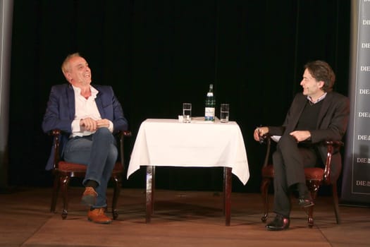 Christian Rach and Giovanni di Lorenzo,ZEIT Gespraech "Truth and Myth in Food"" at the Hansa-Theater,Hamburg,17.04.2015"