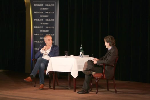Christian Rach and Giovanni di Lorenzo,ZEIT Gespraech "Truth and Myth in Food"" at the Hansa-Theater,Hamburg,17.04.2015"