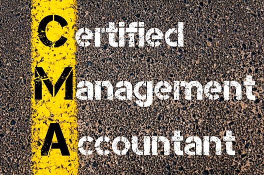 Business Acronym BMI - Body Mass Index..Yellow paint line on the road against asphalt background. Conceptual image