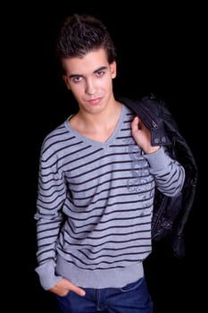 young casual man portrait, studio picture