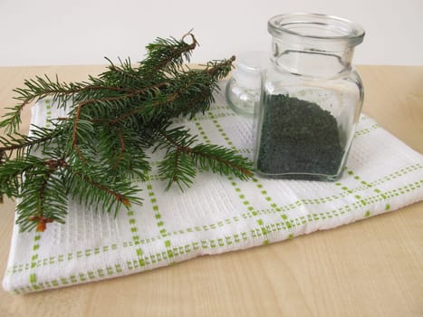 Spruce needle bath salts